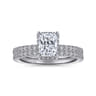 Hart - 14K White Gold Hidden Halo Rectangular Radiant Cut Diamond Engagement Ring - 0.3 ct