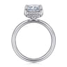 Symphony - 14K White Gold Radiant Cut Hidden Halo Diamond Engagement Ring - 0.12 ct