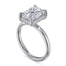 Symphony - 14K White Gold Radiant Cut Hidden Halo Diamond Engagement Ring - 0.12 ct