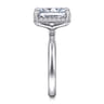 Symphony - 14K White Gold Radiant Cut Hidden Halo Diamond Engagement Ring - 0.12 ct