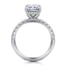 Adela - 14K White Gold Radiant Hidden Halo Diamond and Engagement Ring - 0.4 ct