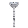 Adela - 14K White Gold Radiant Hidden Halo Diamond and Engagement Ring - 0.4 ct