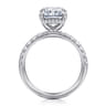 Adela - 14K White Gold Radiant Hidden Halo Diamond and Engagement Ring - 0.4 ct