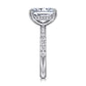 Adela - 14K White Gold Radiant Hidden Halo Diamond and Engagement Ring - 0.4 ct