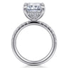 Adela - 14K White Gold Radiant Cut Hidden Halo Diamond Engagement Ring - 0.45 ct