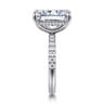Adela - 14K White Gold Radiant Cut Hidden Halo Diamond Engagement Ring - 0.45 ct