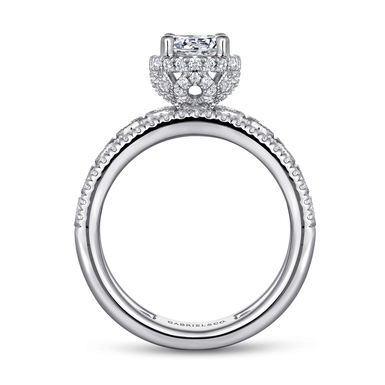 Ethel - 14K White Gold Round Diamond Engagement Ring - 0.73 ct - Shot 2