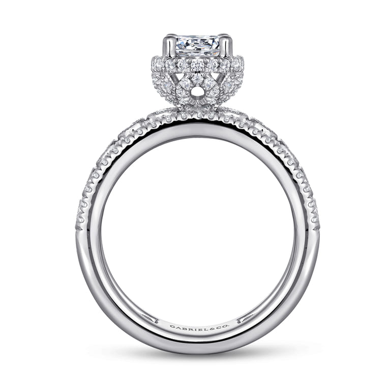 Ethel - 14K White Gold Round Diamond Engagement Ring - 0.73 ct - Shot 2