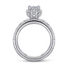 Ethel - 14K White Gold Round Diamond Engagement Ring - 0.73 ct