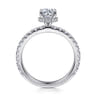 Alina - 14K White Gold Hidden Halo Round Diamond Engagement Ring - 0.51 ct