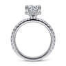 Alina - 14K White Gold Hidden Halo Round Diamond Engagement Ring - 0.58 ct