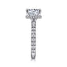 Alina - 14K White Gold Hidden Halo Round Diamond Engagement Ring - 0.68 ct