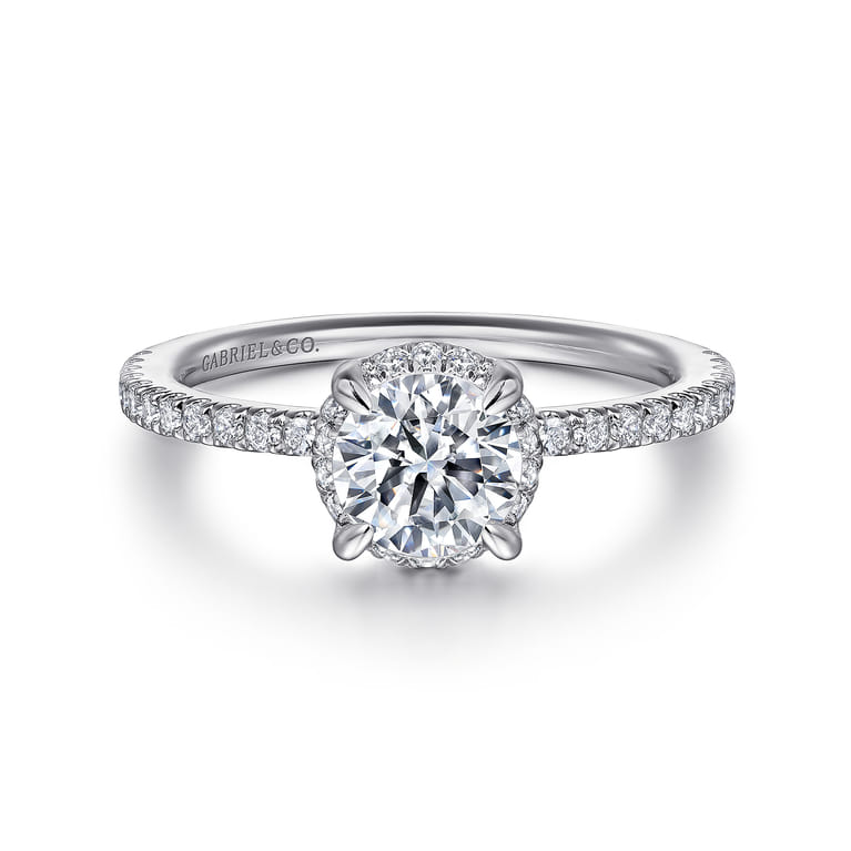 Hart - 14K White Gold Hidden Halo Diamond Engagement Ring - 0.25 ct - Shot 1