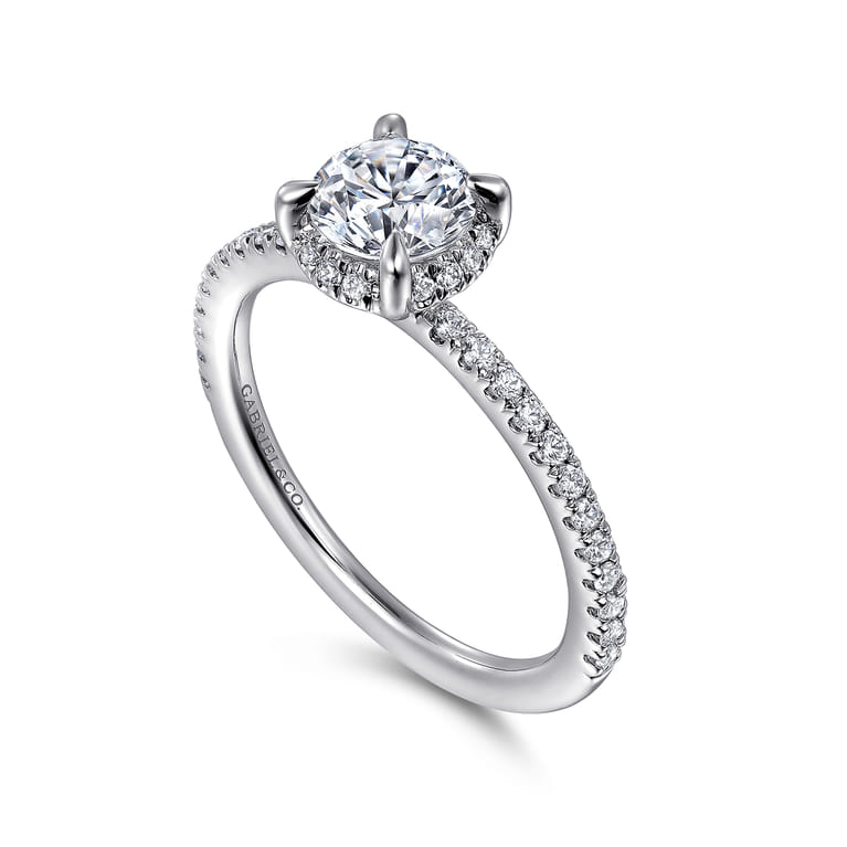 Hart - 14K White Gold Hidden Halo Diamond Engagement Ring - 0.25 ct - Shot 3