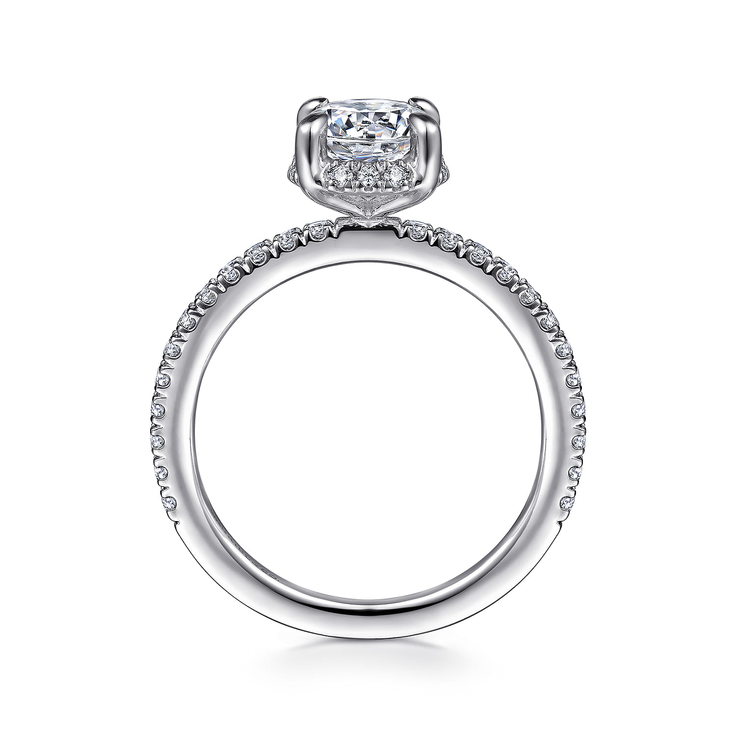 Hart - 14K White Gold Hidden Halo Round Diamond Engagement Ring - 0.25 ct - Shot 2