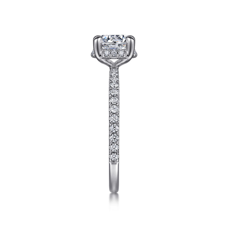 Hart - 14K White Gold Hidden Halo Round Diamond Engagement Ring - 0.25 ct - Shot 5