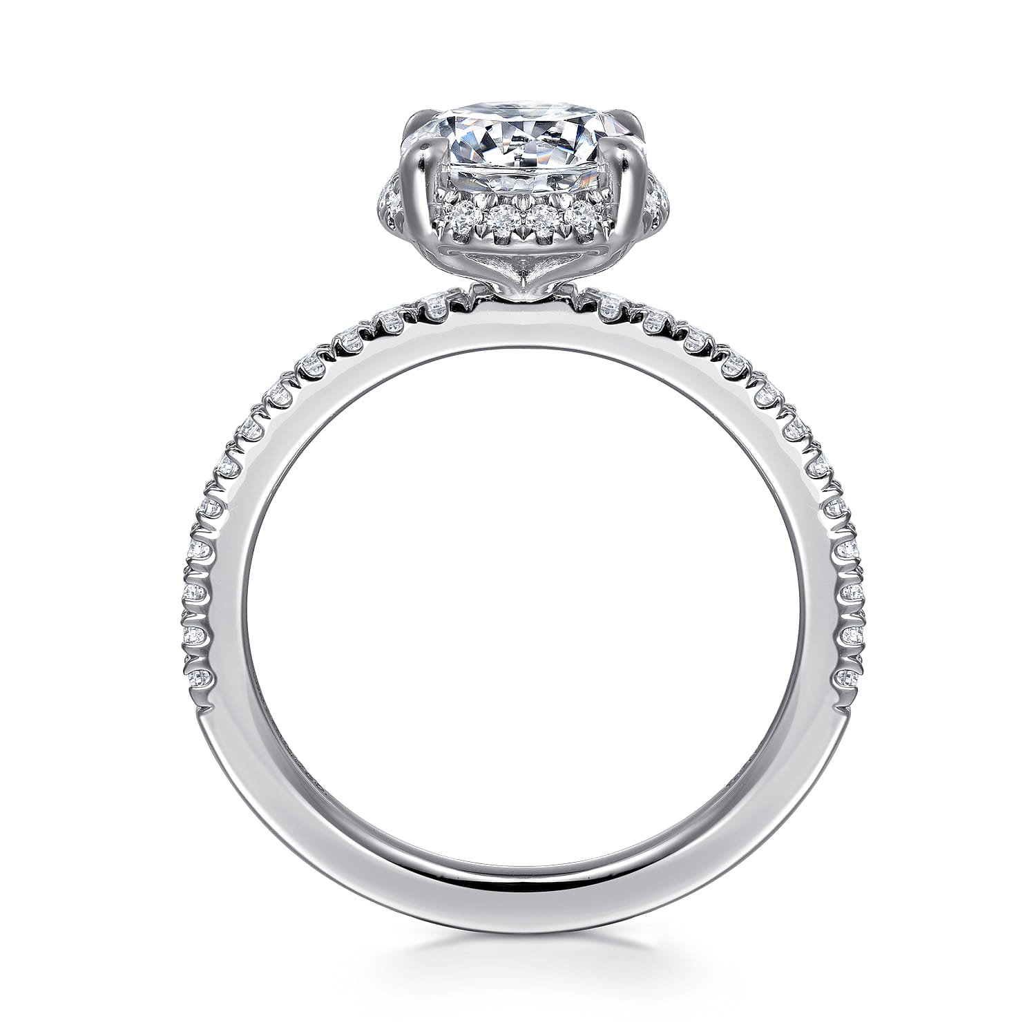 Hart - 14K White Gold Hidden Halo Round Diamond Engagement Ring - 0.3 ct - Shot 2
