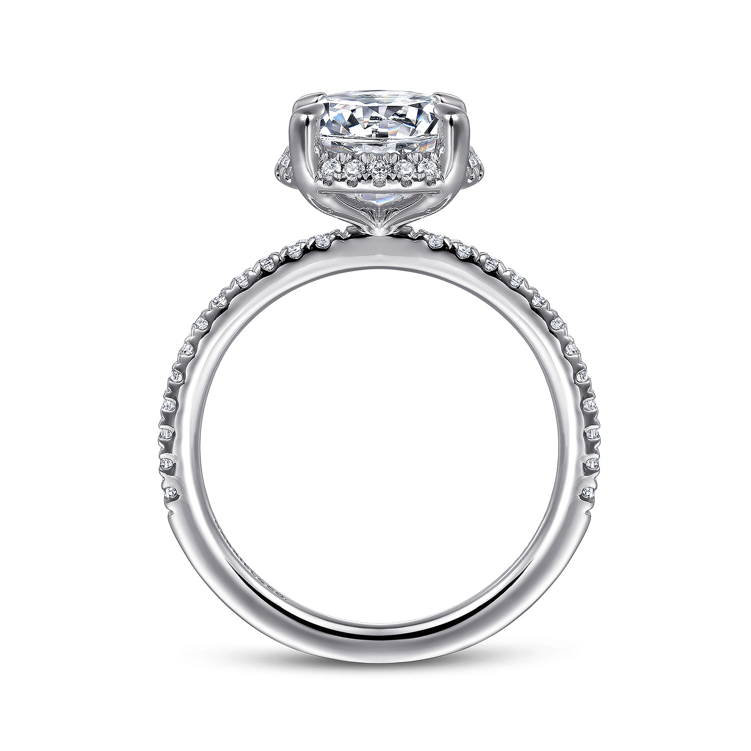 Hart - 14K White Gold Hidden Halo Round Diamond Engagement Ring - 0.3 ct - Shot 2