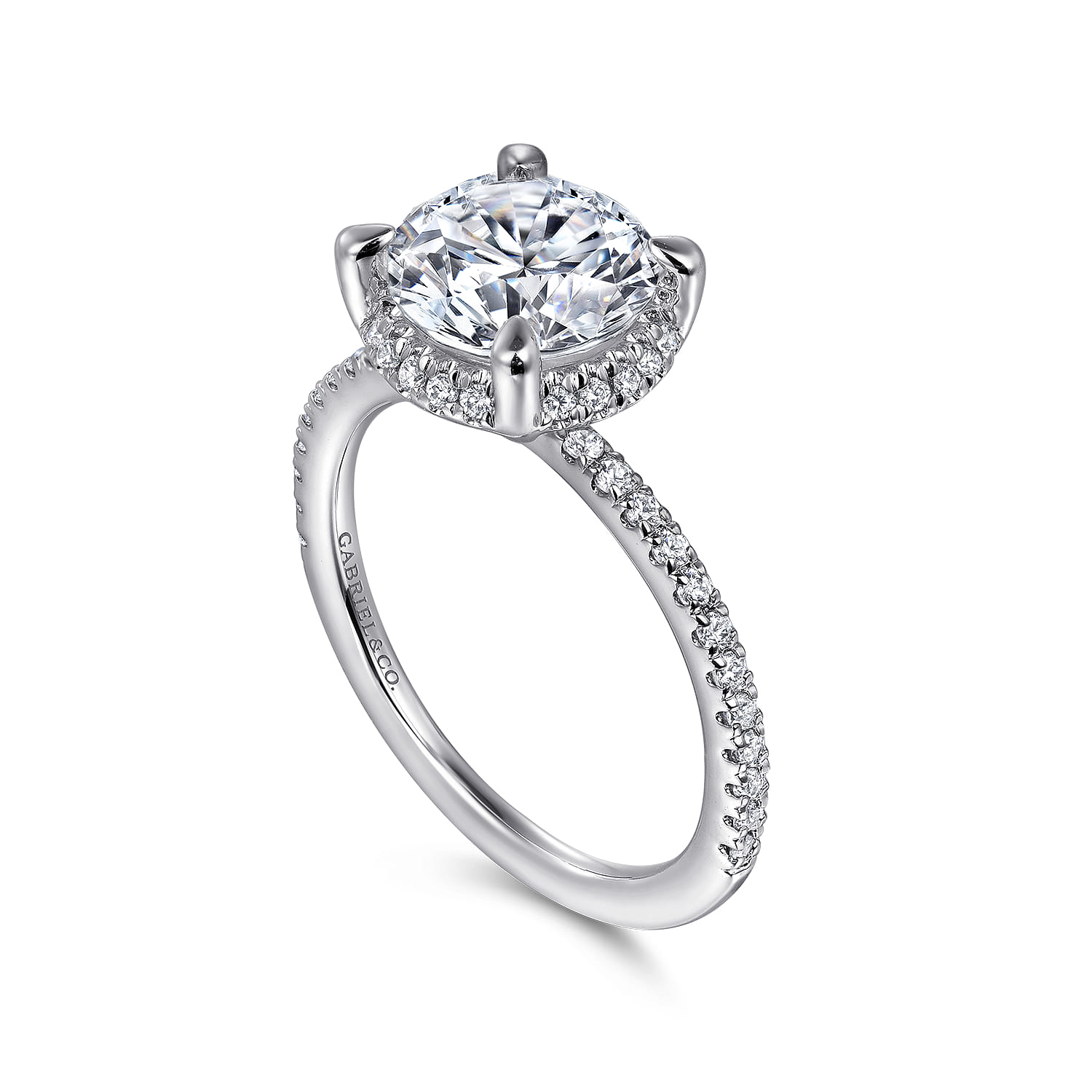 Hart - 14K White Gold Hidden Halo Round Diamond Engagement Ring - 0.3 ct - Shot 3