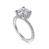 Hart - 14K White Gold Hidden Halo Round Diamond Engagement Ring - 0.3 ct