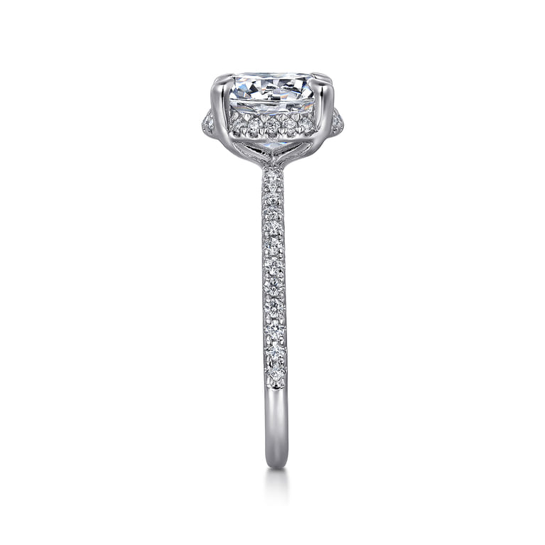 Hart - 14K White Gold Hidden Halo Round Diamond Engagement Ring - 0.3 ct - Shot 4
