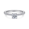 Noa - 14K White Gold Round Diamond Engagement Ring - 0.39 ct
