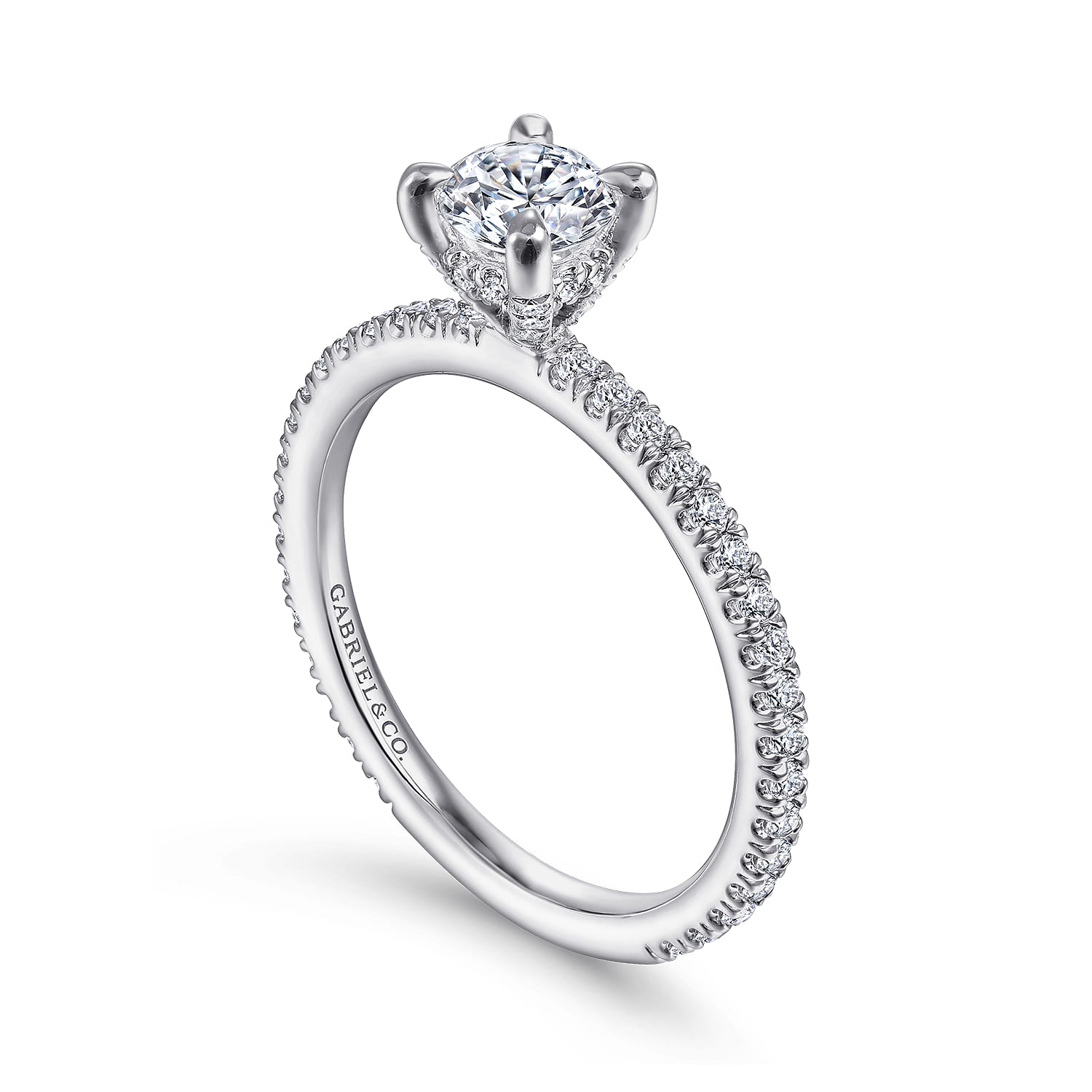 Noa - 14K White Gold Round Diamond Engagement Ring - 0.39 ct - Shot 3