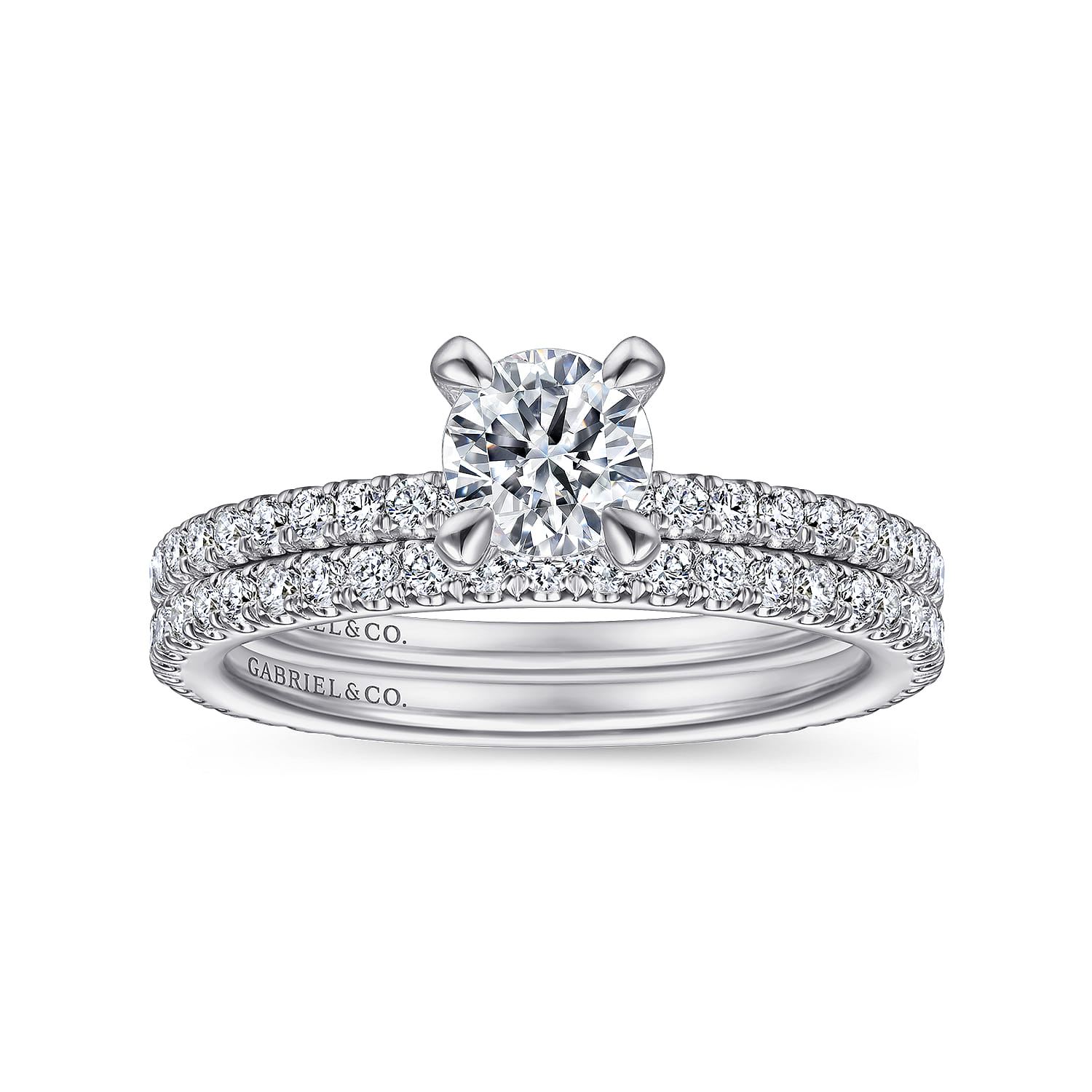 Noa - 14K White Gold Round Diamond Engagement Ring - 0.39 ct - Shot 4