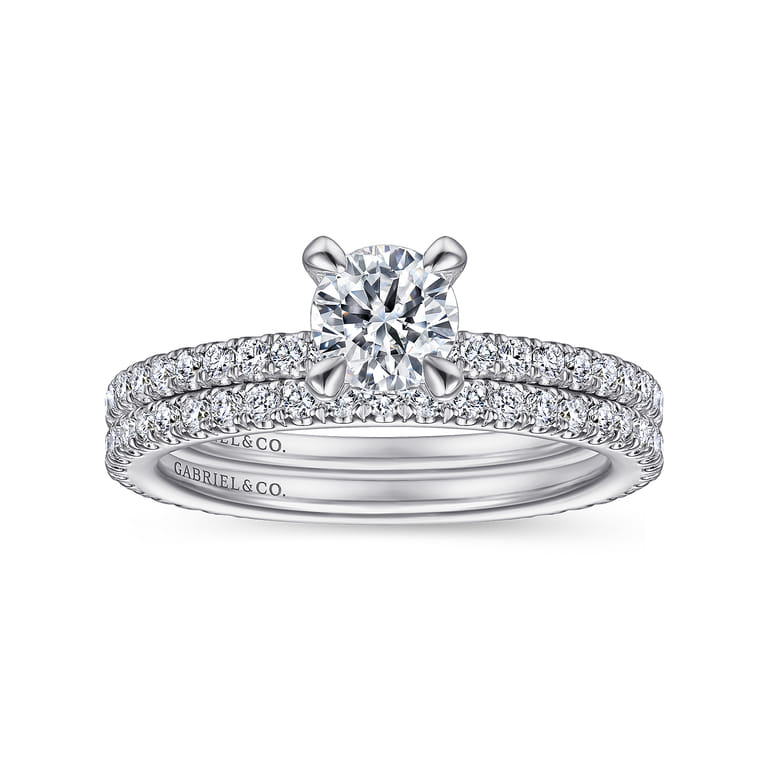Noa - 14K White Gold Round Diamond Engagement Ring - 0.39 ct - Shot 4