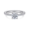 Noa - 14K White Gold Round Diamond Engagement Ring - 0.39 ct