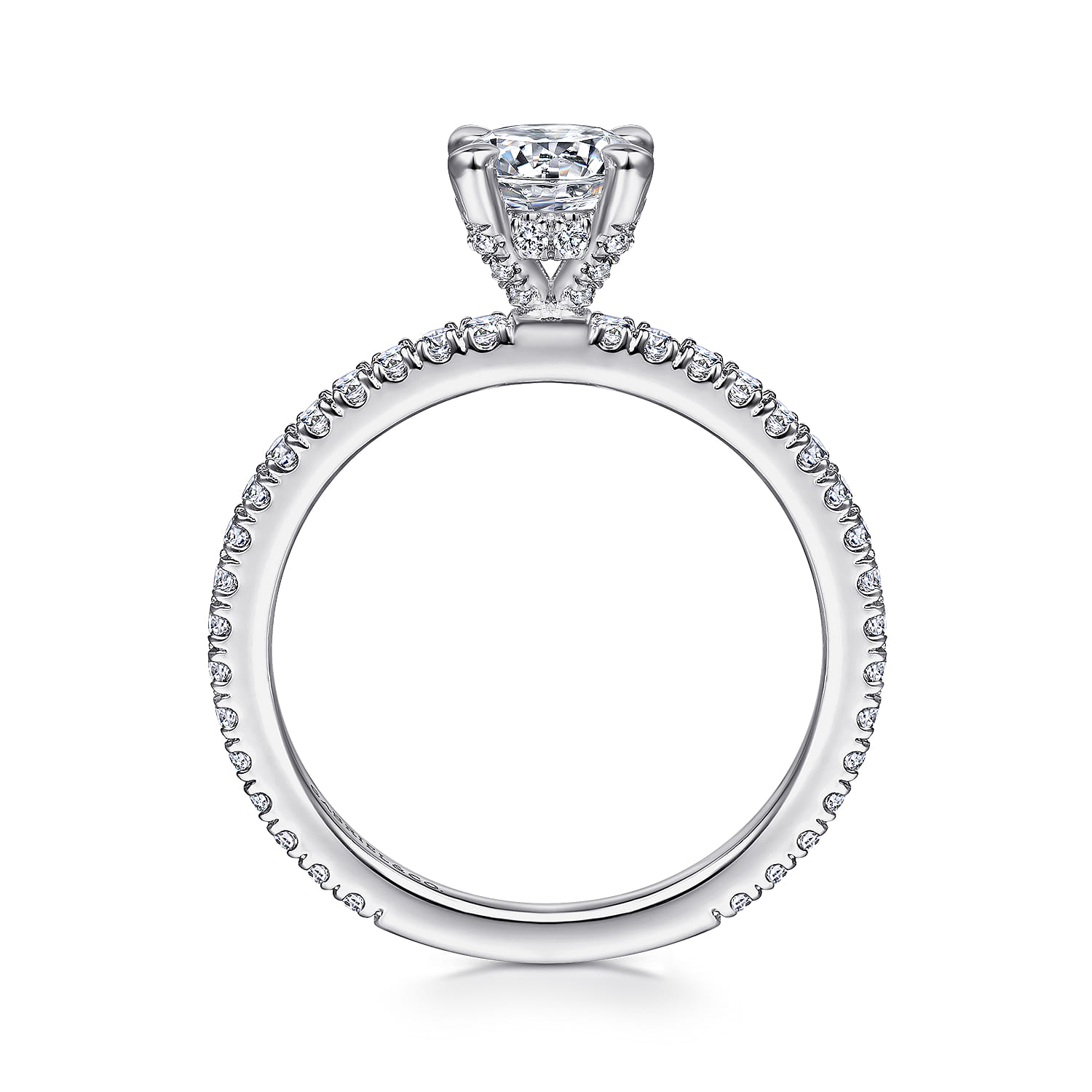 Noa - 14K White Gold Round Diamond Engagement Ring - 0.39 ct - Shot 2