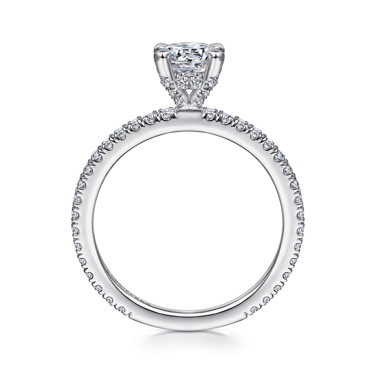 Noa - 14K White Gold Round Diamond Engagement Ring - 0.39 ct - Shot 2