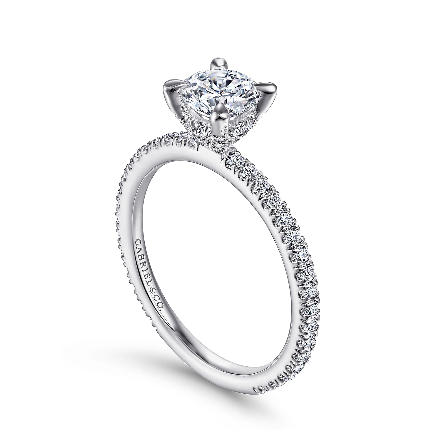 Noa - 14K White Gold Round Diamond Engagement Ring - 0.39 ct - Shot 3