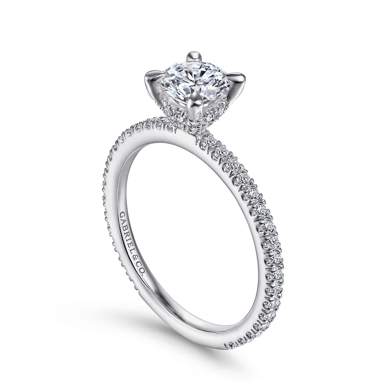 Noa - 14K White Gold Round Diamond Engagement Ring - 0.39 ct - Shot 3