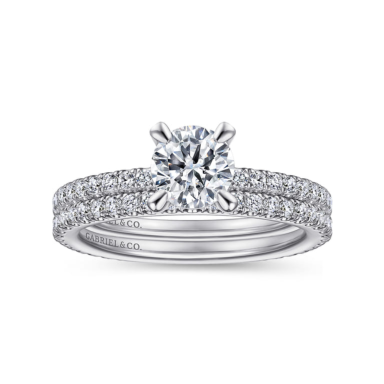 Noa - 14K White Gold Round Diamond Engagement Ring - 0.39 ct - Shot 4