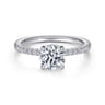 Noa - 14K White Gold Round Diamond Engagement Ring - 0.42 ct