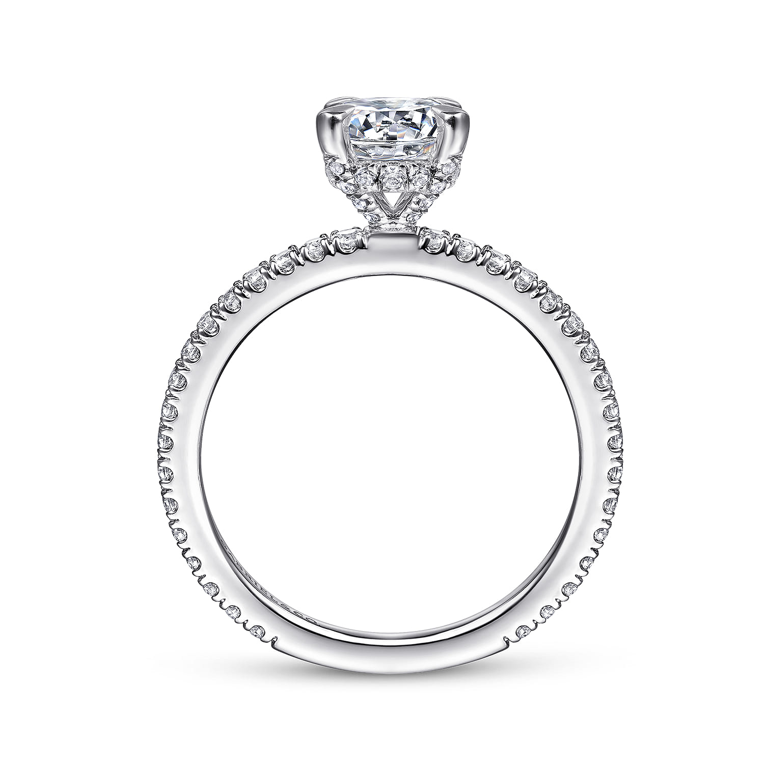 Noa - 14K White Gold Round Diamond Engagement Ring - 0.42 ct - Shot 2