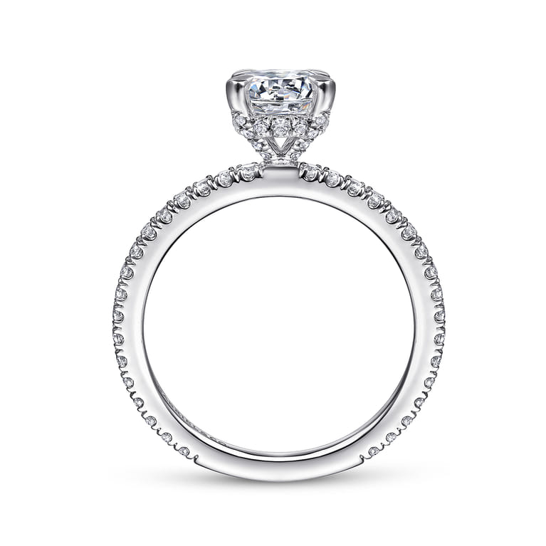 Noa - 14K White Gold Round Diamond Engagement Ring - 0.42 ct - Shot 2