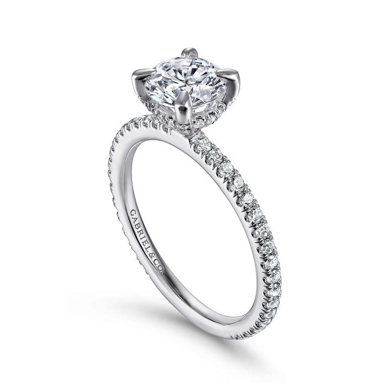 Noa - 14K White Gold Round Diamond Engagement Ring - 0.42 ct - Shot 3