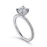 Noa - 14K White Gold Round Diamond Engagement Ring - 0.42 ct