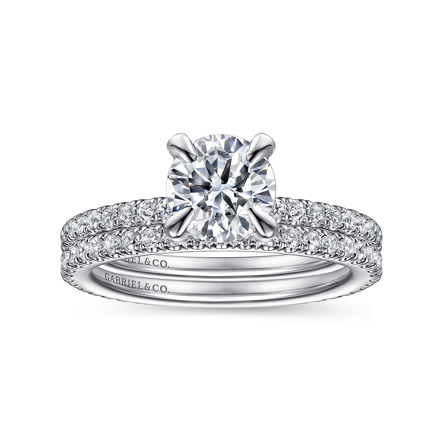 Noa - 14K White Gold Round Diamond Engagement Ring - 0.42 ct - Shot 4