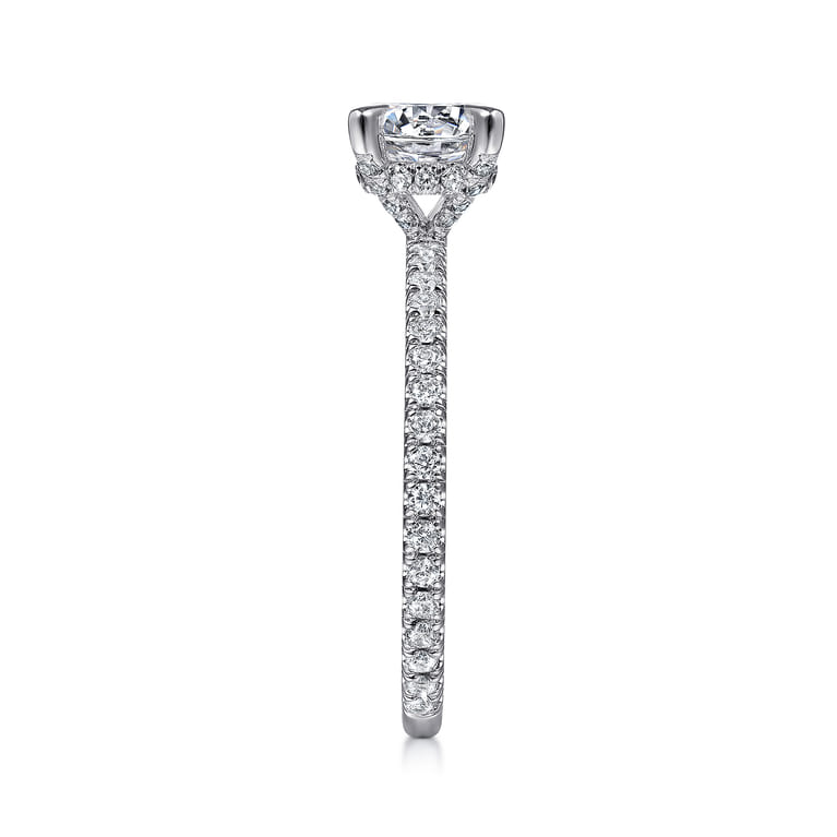 Noa - 14K White Gold Round Diamond Engagement Ring - 0.42 ct - Shot 5