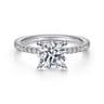 Noa - 14K White Gold Round Diamond Engagement Ring - 0.42 ct