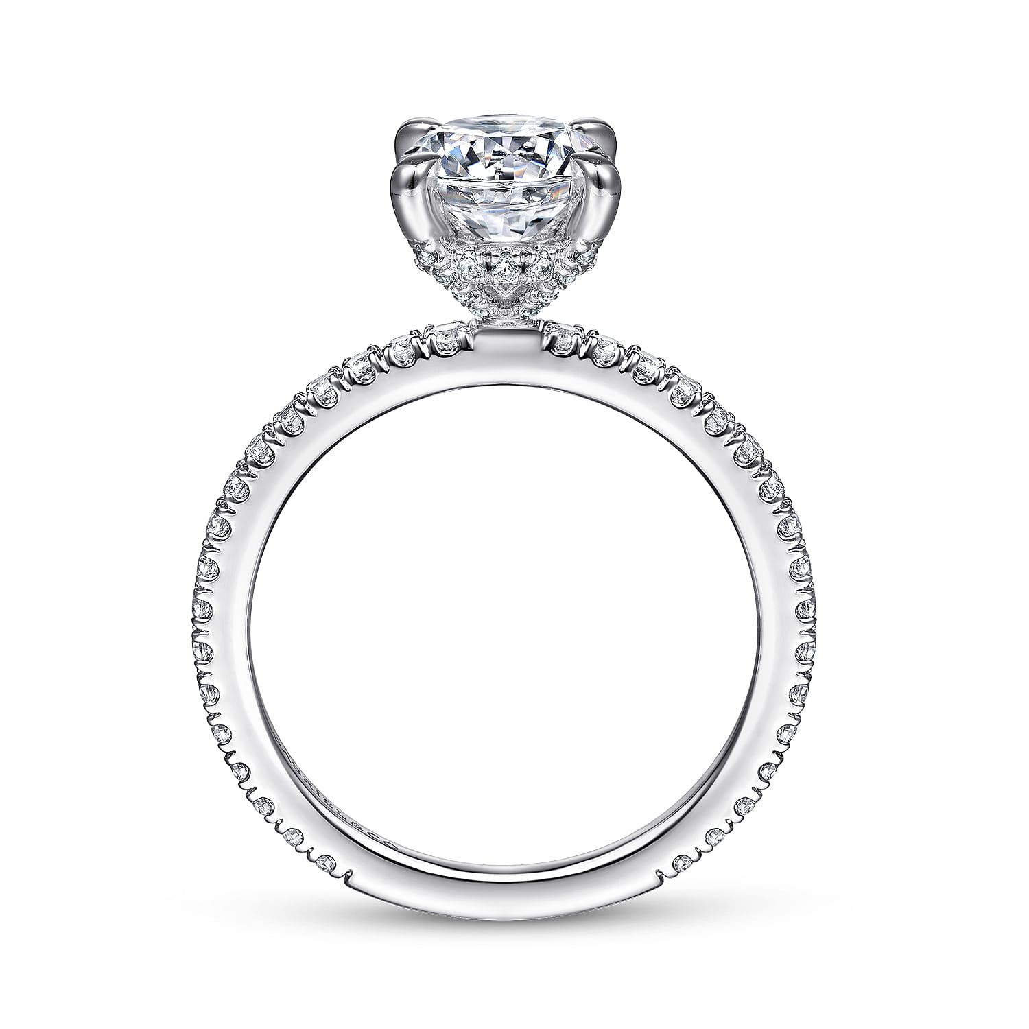 Noa - 14K White Gold Round Diamond Engagement Ring - 0.42 ct - Shot 2