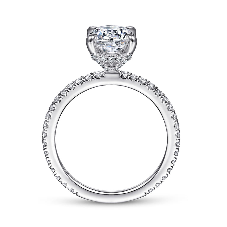 Noa - 14K White Gold Round Diamond Engagement Ring - 0.42 ct - Shot 2