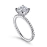 Noa - 14K White Gold Round Diamond Engagement Ring - 0.42 ct