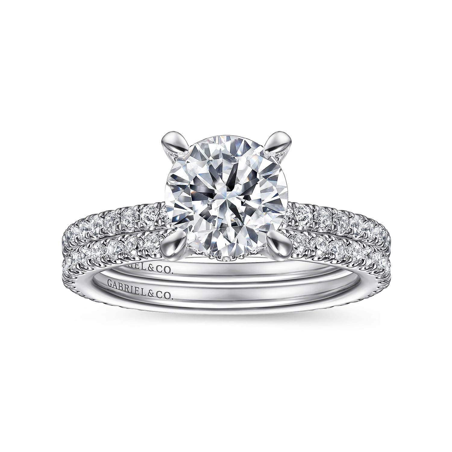 Noa - 14K White Gold Round Diamond Engagement Ring - 0.42 ct - Shot 4