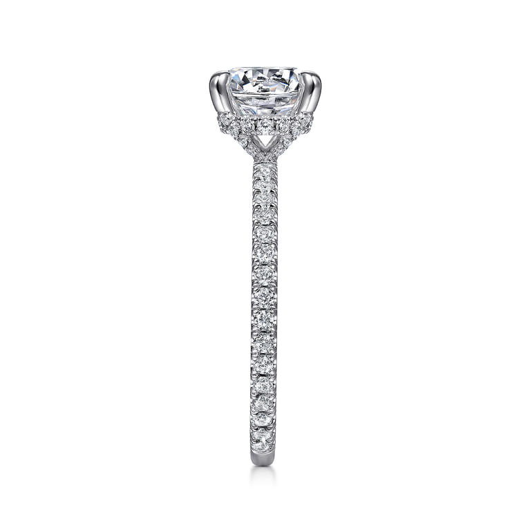Noa - 14K White Gold Round Diamond Engagement Ring - 0.42 ct - Shot 5
