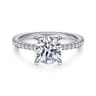 Noa - 14K White Gold Round Diamond Engagement Ring - 0.42 ct