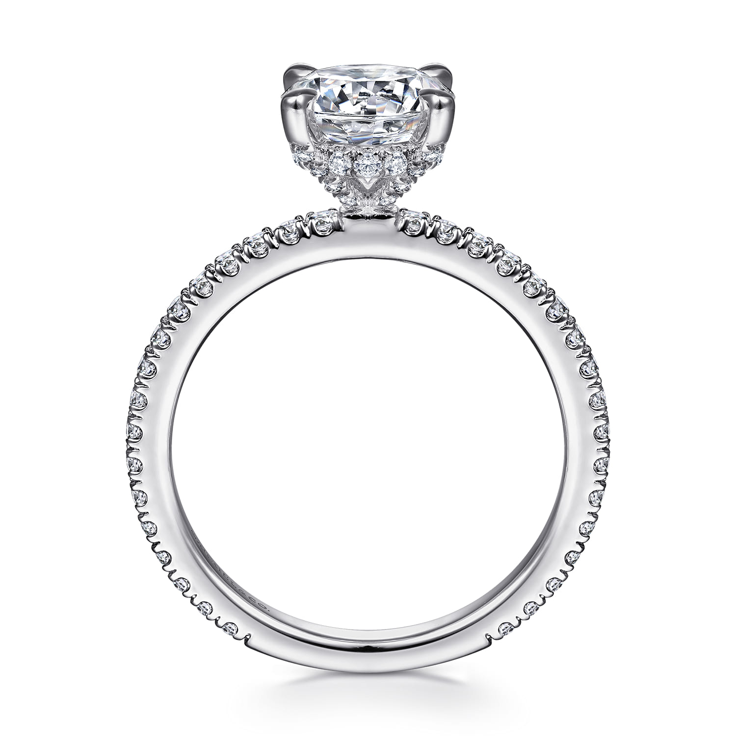 Noa - 14K White Gold Round Diamond Engagement Ring - 0.42 ct - Shot 2